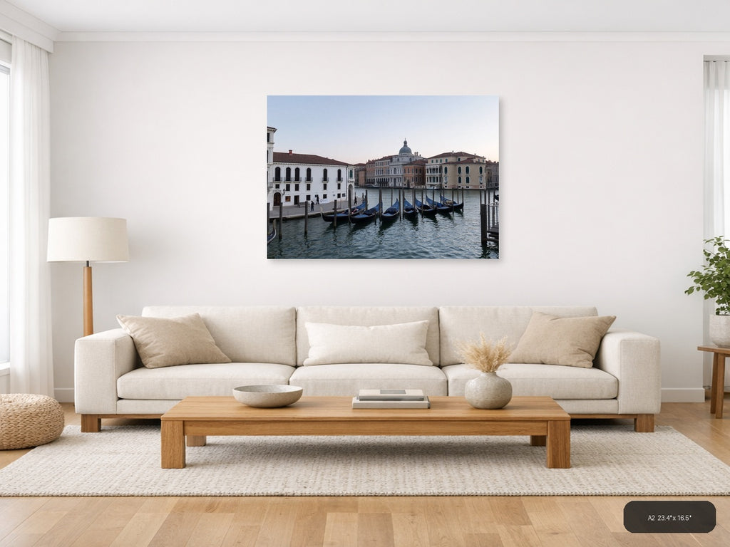 Venice Grand Canal Gondolas Architecture | Minimalist Landscape Wall Art — A2 (Living Room)