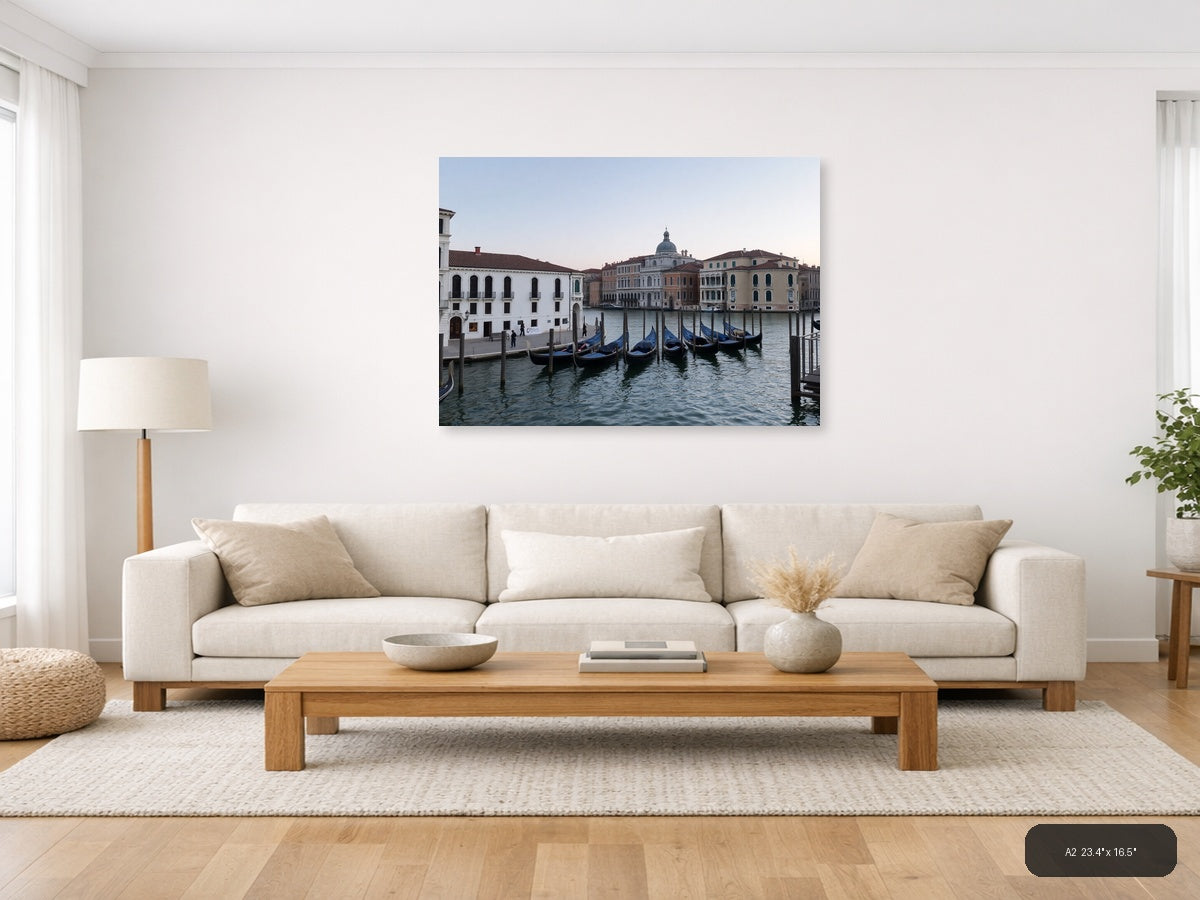 Venice Grand Canal Gondolas Architecture | Minimalist Landscape Wall Art — A2 (Living Room)