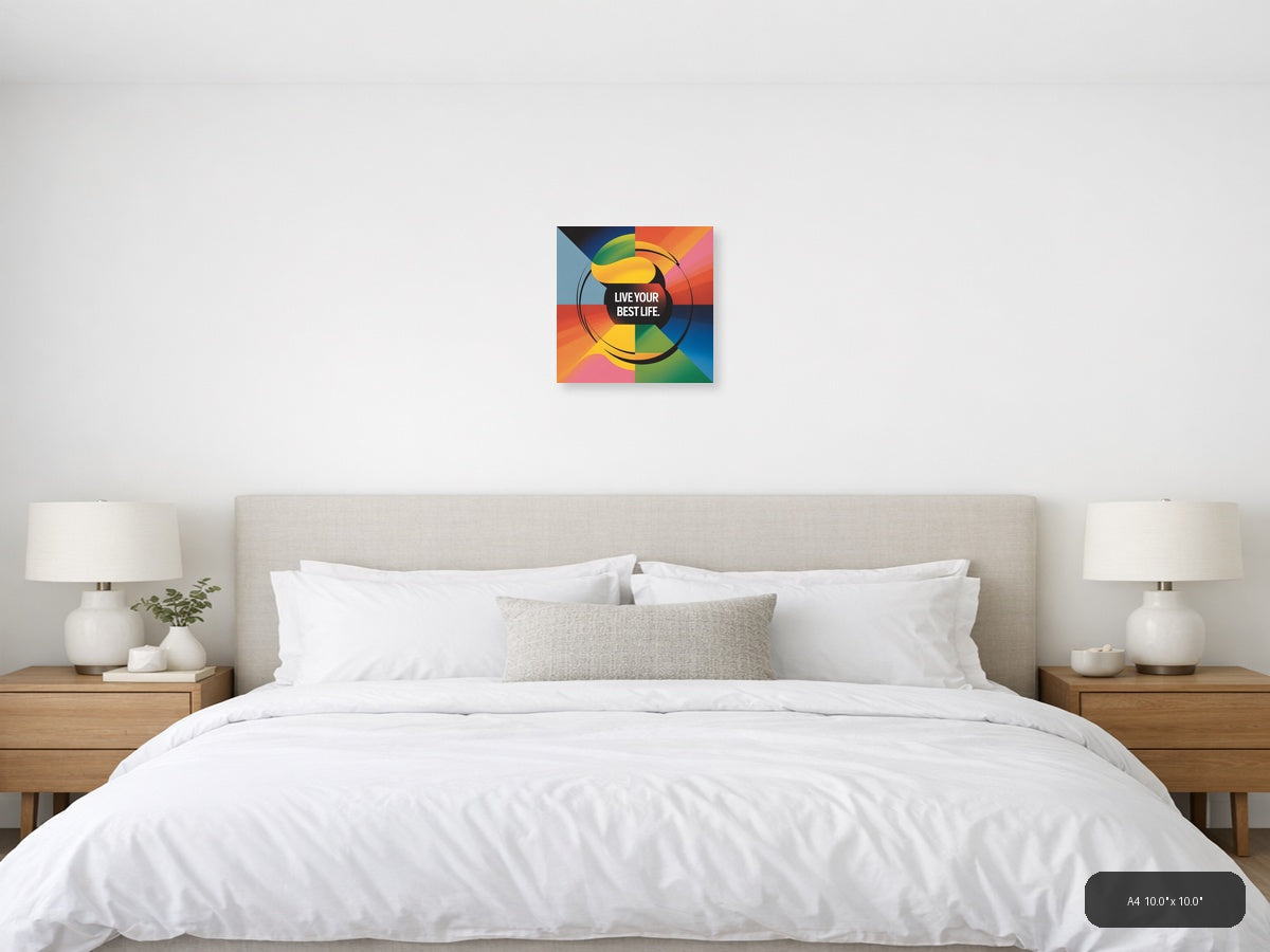 Colorful Abstract Circle Motivational Photography Wall Art — A4 / Bedroom