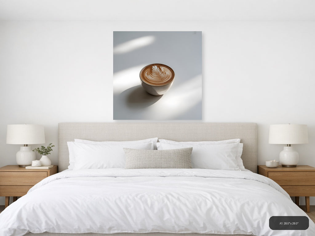 Minimalist Latte Art Coffee Cup Wall Art — A1 / Bedroom