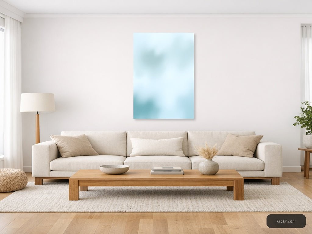 Serene Blue Watercolor Abstract Gradient Wall Art — A1 / Living Room