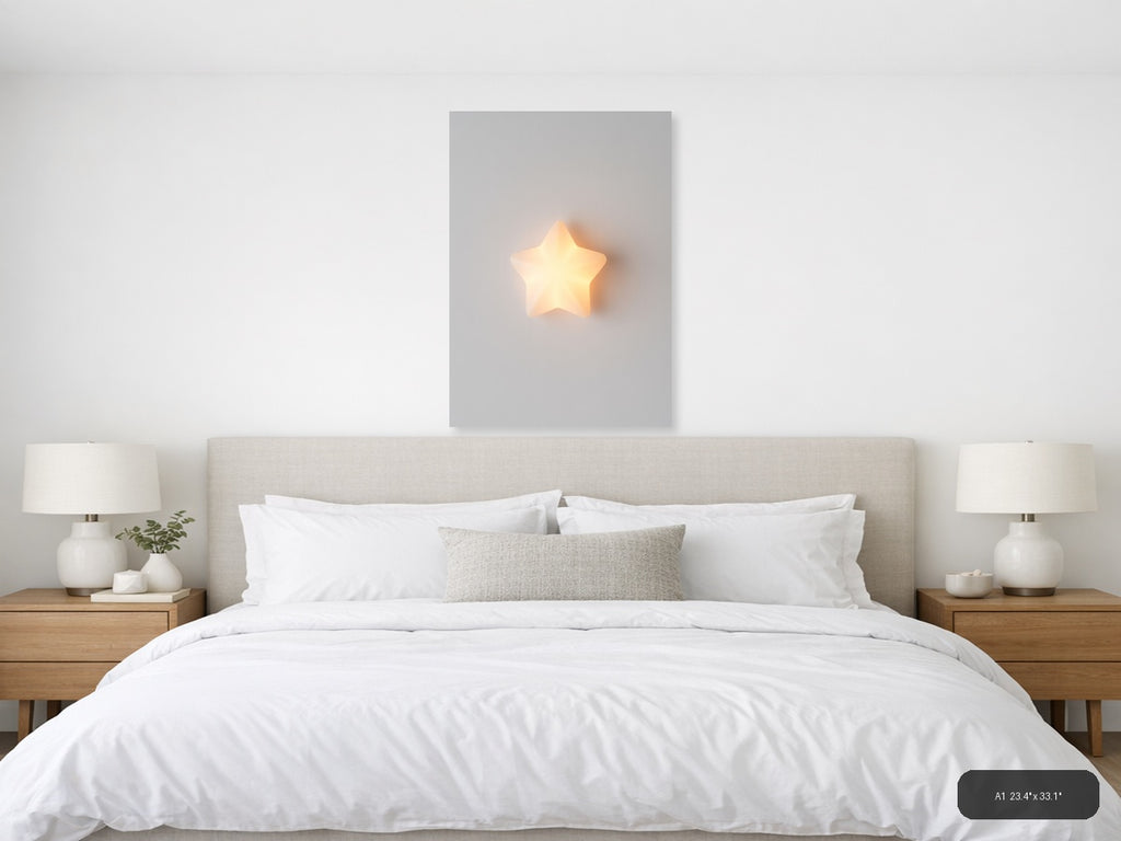 Glowing Star Minimalist Wall Art — A1 / Bedroom