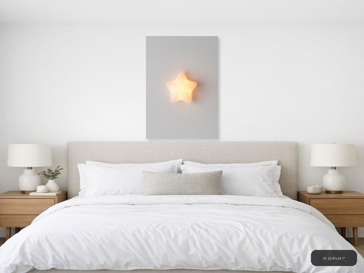 Glowing Star Minimalist Wall Art — A1 / Bedroom