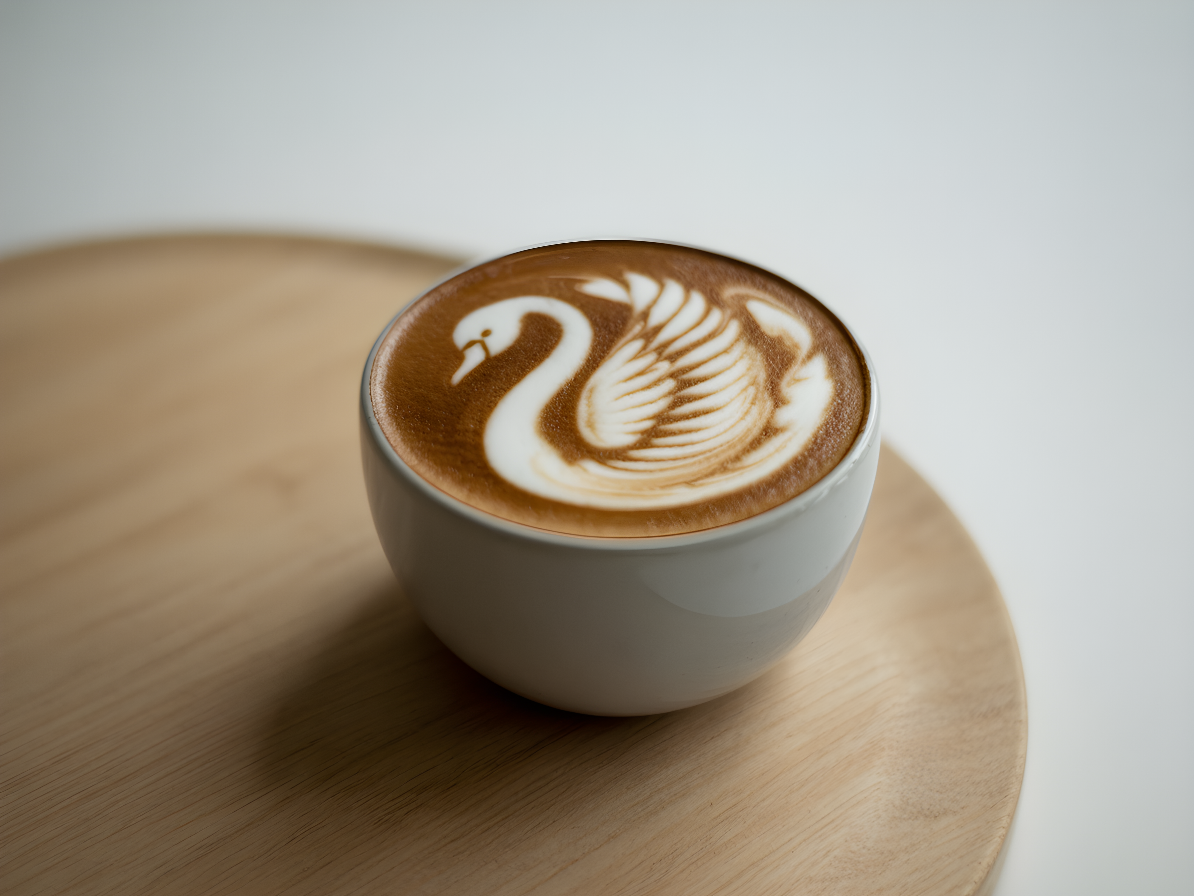 Minimalist Swan Latte Art Coffee Wall Art