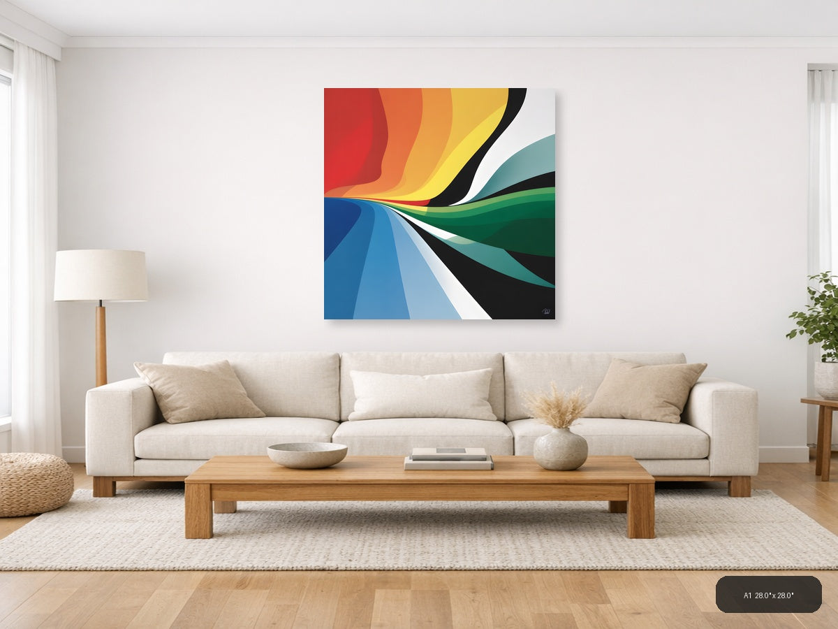 Colorful Abstract Wave Flow Modern Photography Wall Art — A1 / Living Room