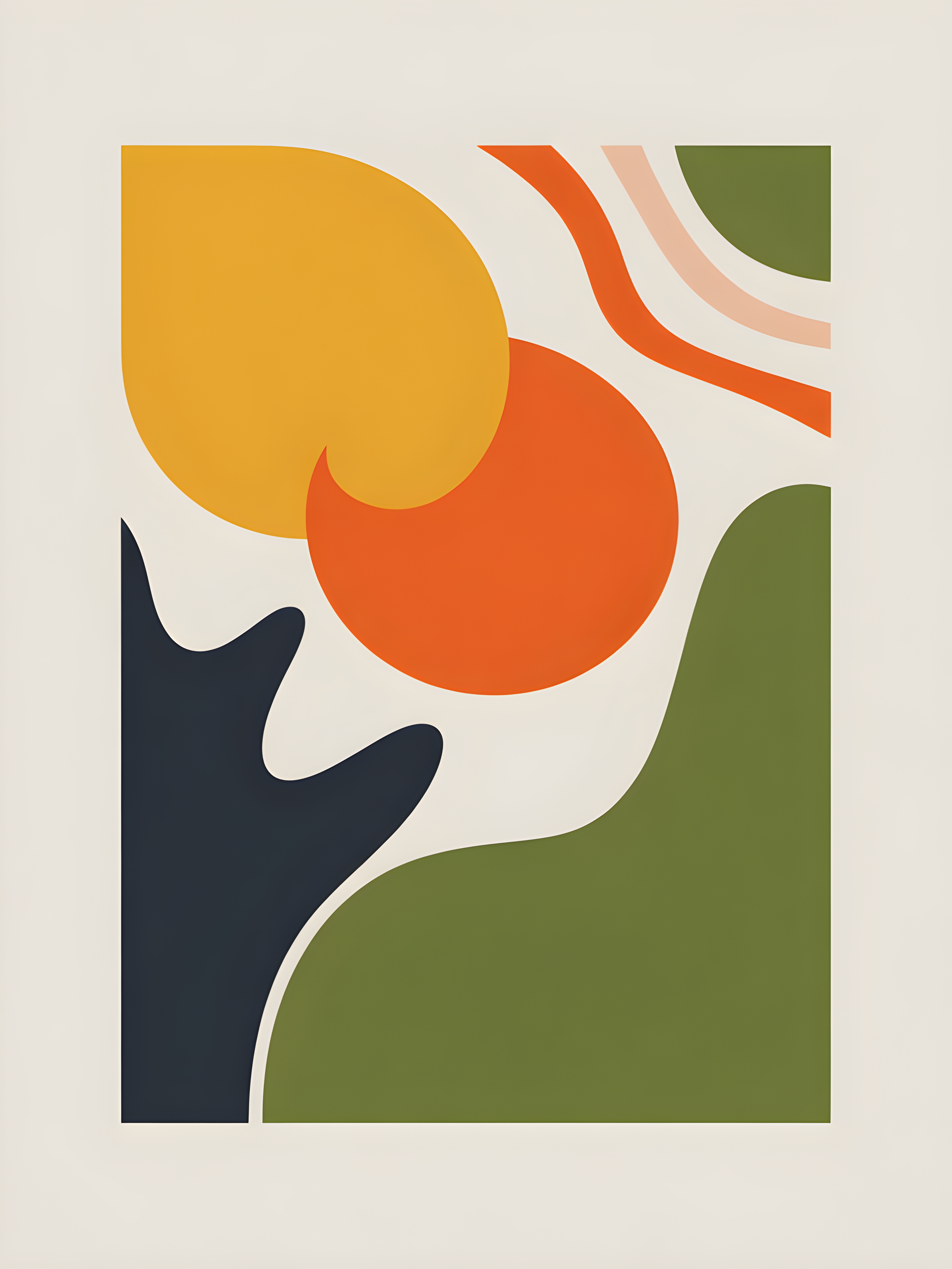 Minimalist Abstract Organic Shapes Botanical Wall Art
