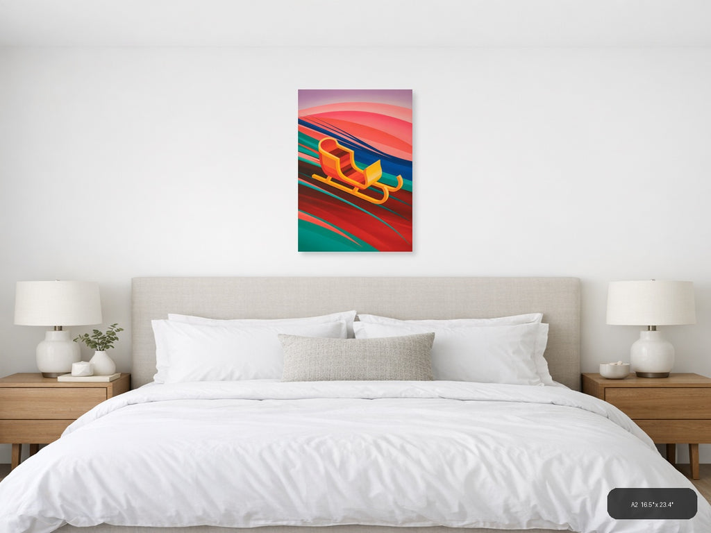 Colorful Abstract Sleigh Modern Geometric Wall Art — A2 / Bedroom