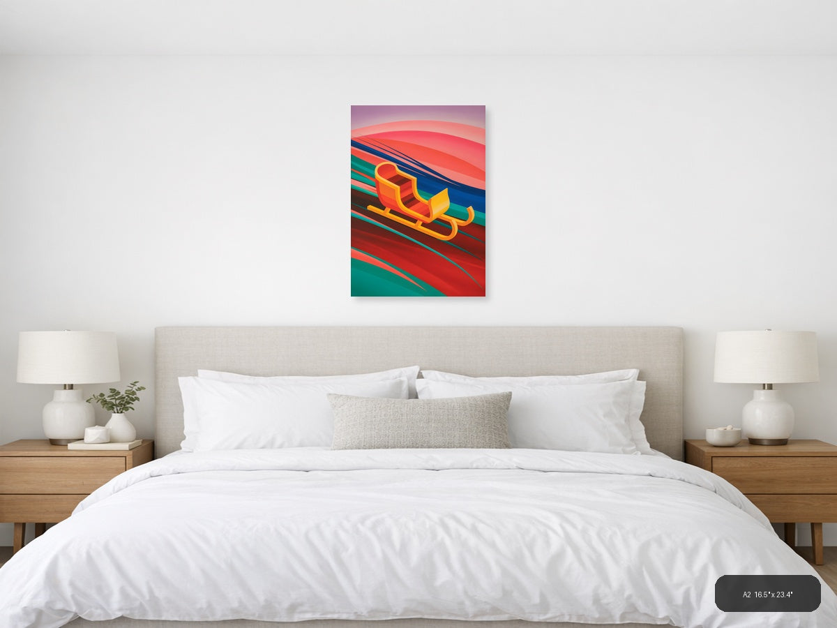 Colorful Abstract Sleigh Modern Geometric Wall Art — A2 / Bedroom