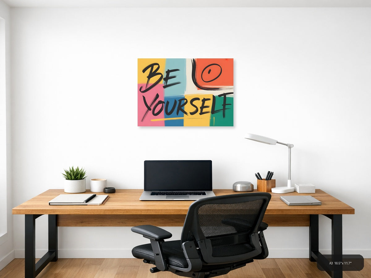 Be Yourself Abstract Colorblock Pop Art Wall Art — A3 / Office