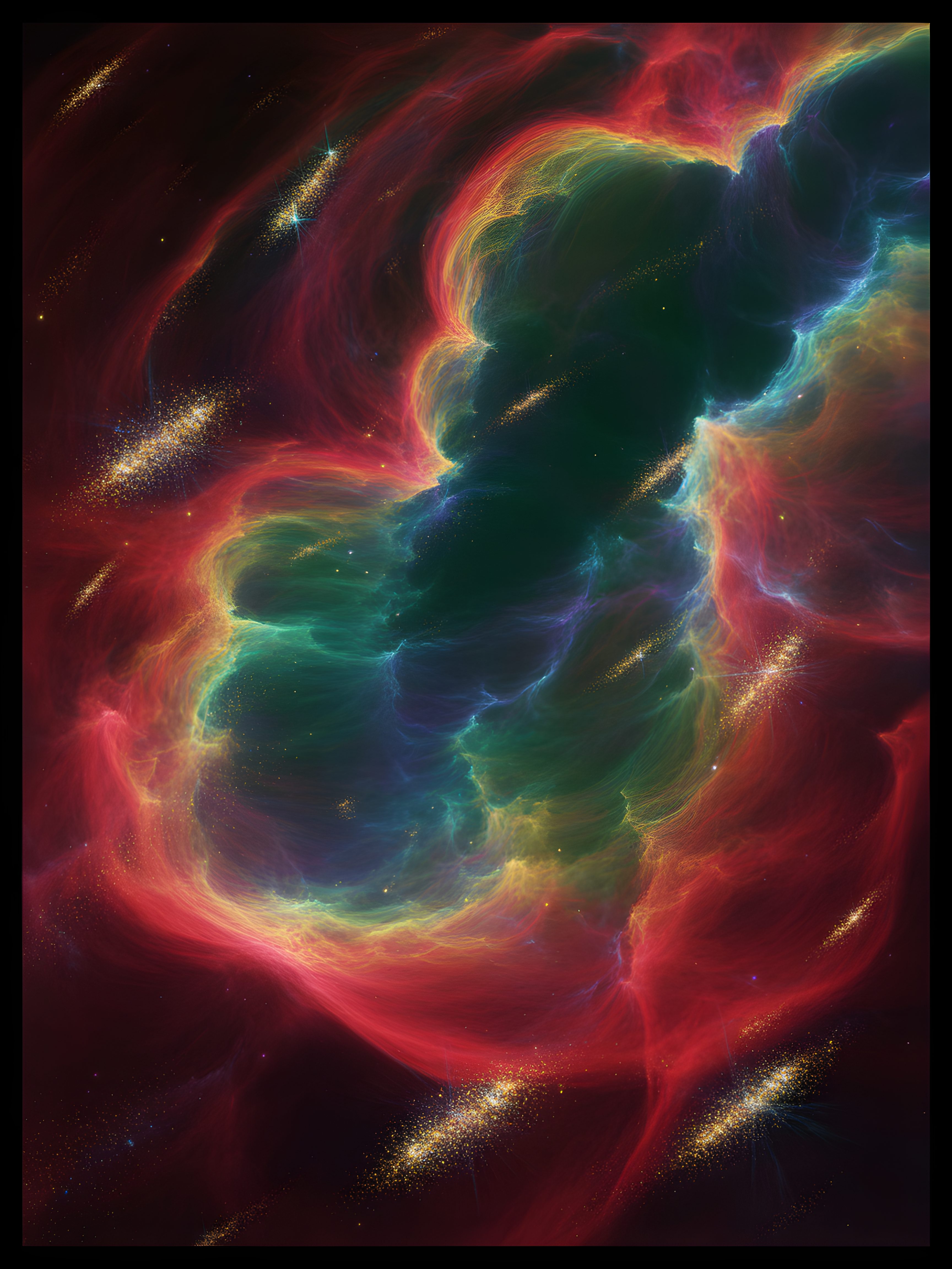 Vibrant Abstract Nebula Swirl - Colorful Modern Wall Art