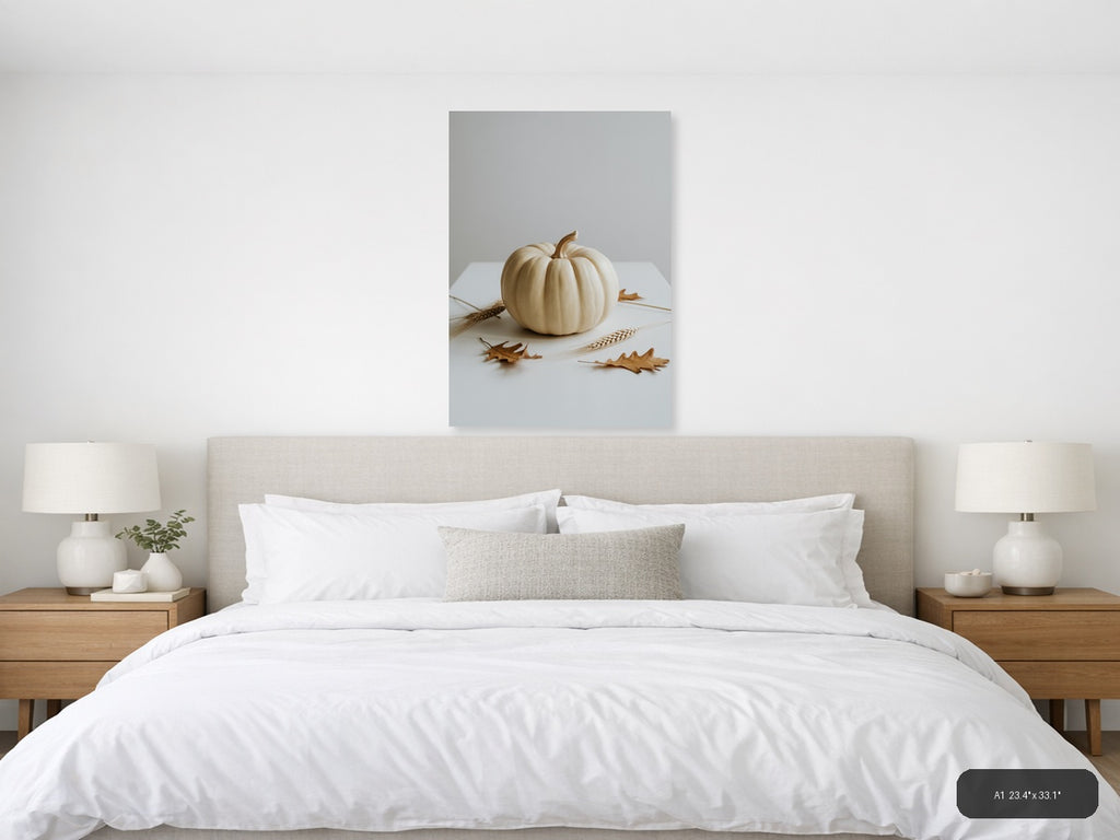 Autumn Decor — Minimalist (Portrait) Canvas Print | Minimalist Wall Art | A4 A3 A2 A1 — A1 / Bedroom