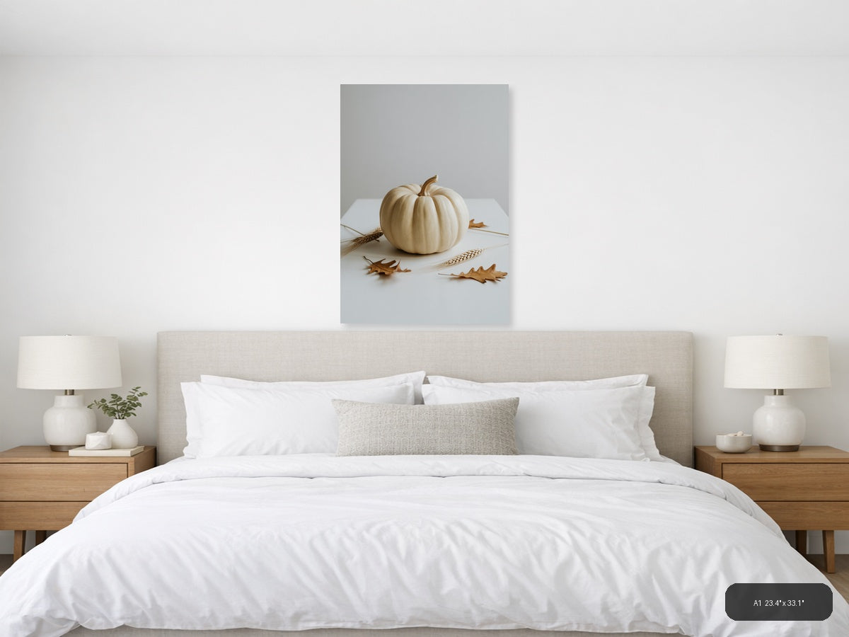 Autumn Decor — Minimalist (Portrait) Canvas Print | Minimalist Wall Art | A4 A3 A2 A1 — A1 / Bedroom