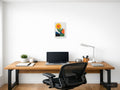 Minimalist Flower with Sun and Landscape Wall Art — A4 / Office