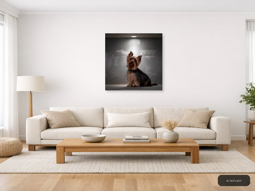 Yorkshire Terrier Portrait Photography Wall Art — A2 / Living Room