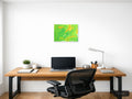 Green and Yellow Abstract Brushstrokes Wall Art — A4 / Office