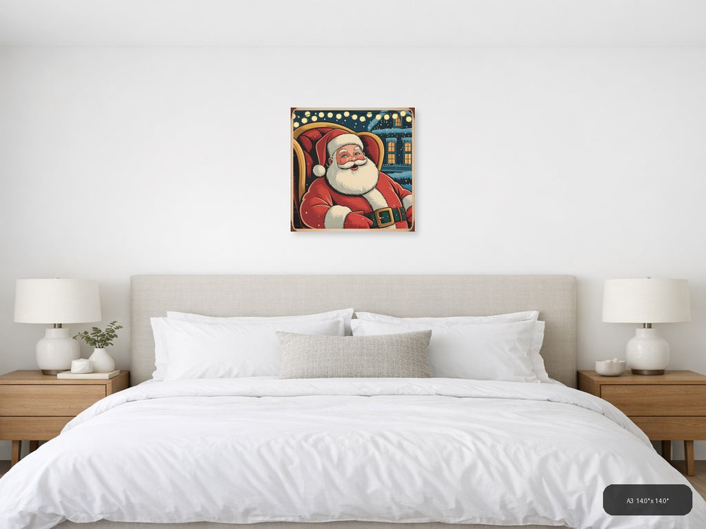 Vintage Santa Claus Christmas Wall Art — A3 / Bedroom