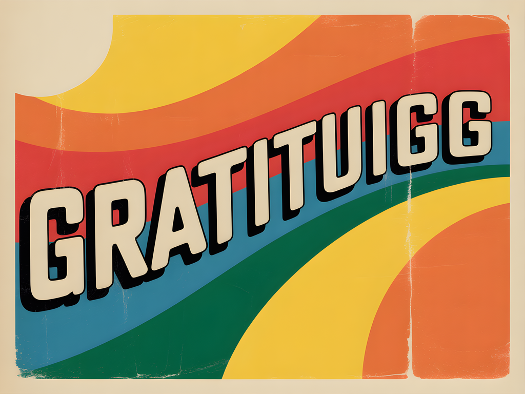Gratitugg Vintage Retro Rainbow Waves Wall Art