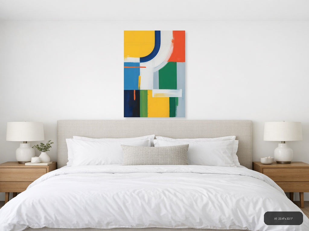 Vibrant Abstract Geometric Composition Modern Wall Art — A1 / Bedroom