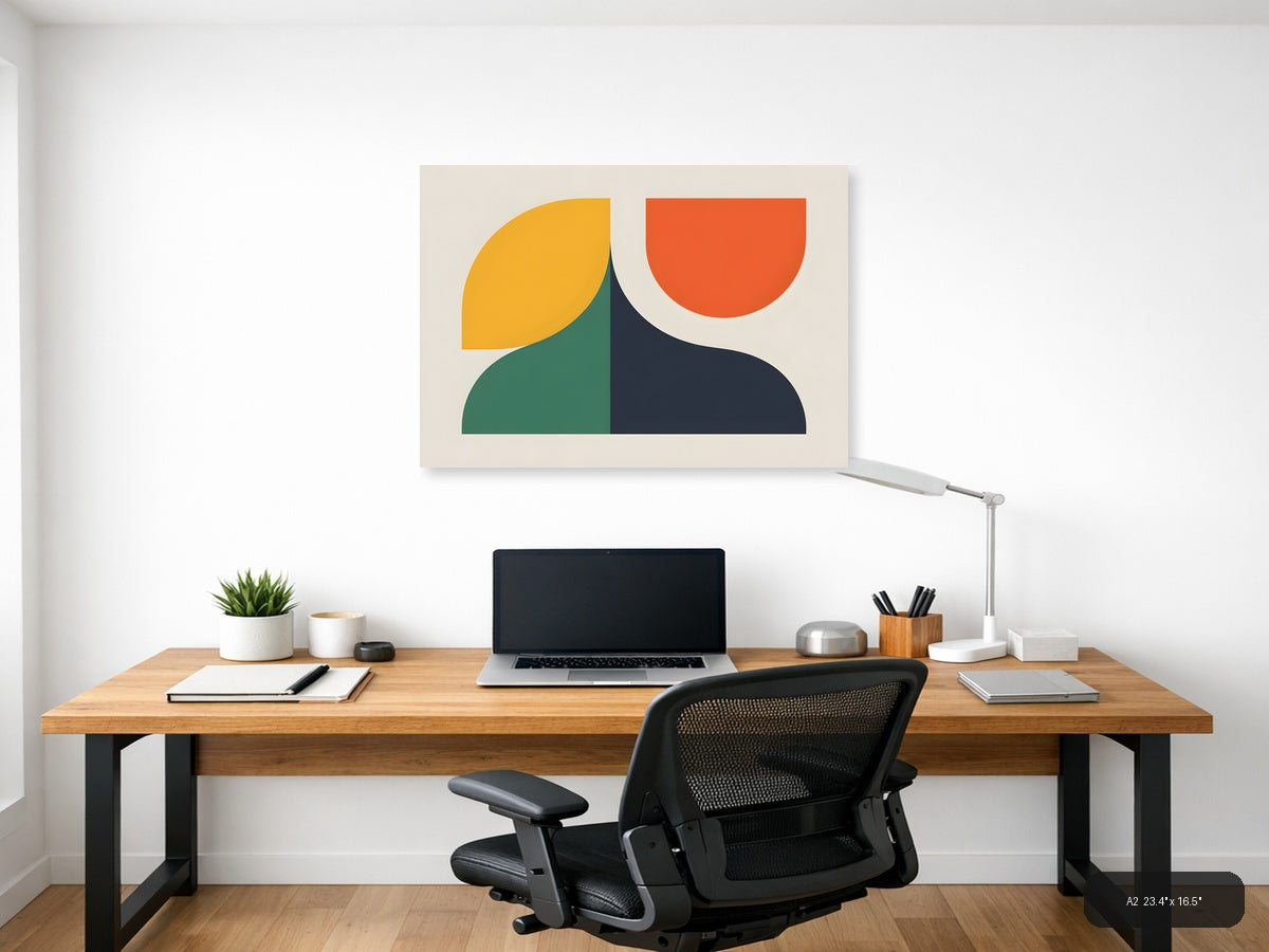 Minimalist Geometric Shapes Abstract Wall Art — A2 / Office