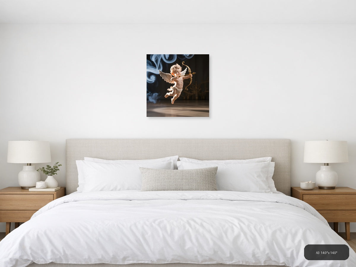 Cupid Angel with Bow and Arrow Photography Wall Art — A3 / Bedroom