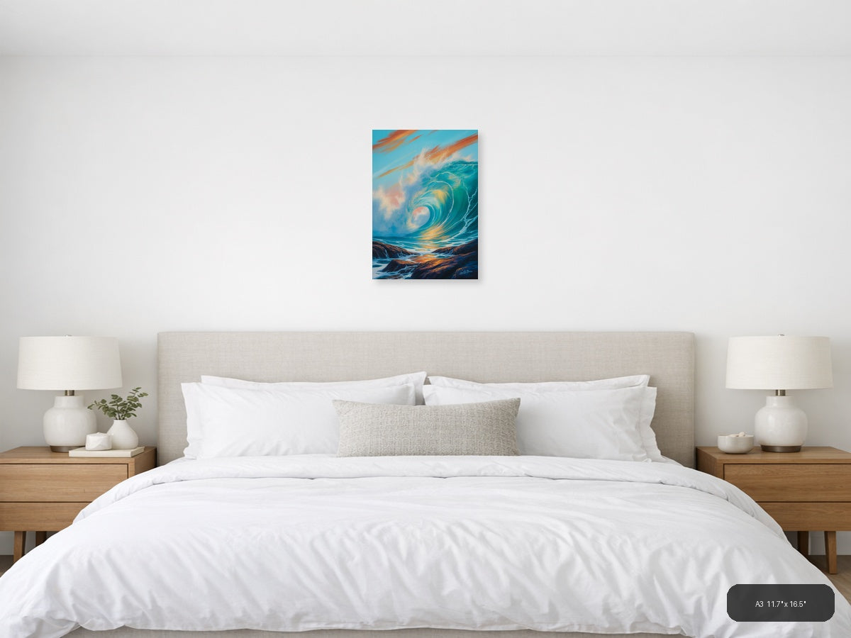 Ocean Horizon — Abstract (Portrait) Canvas Print | Abstract Wall Art | A4 A3 A2 A1 — A3 / Bedroom