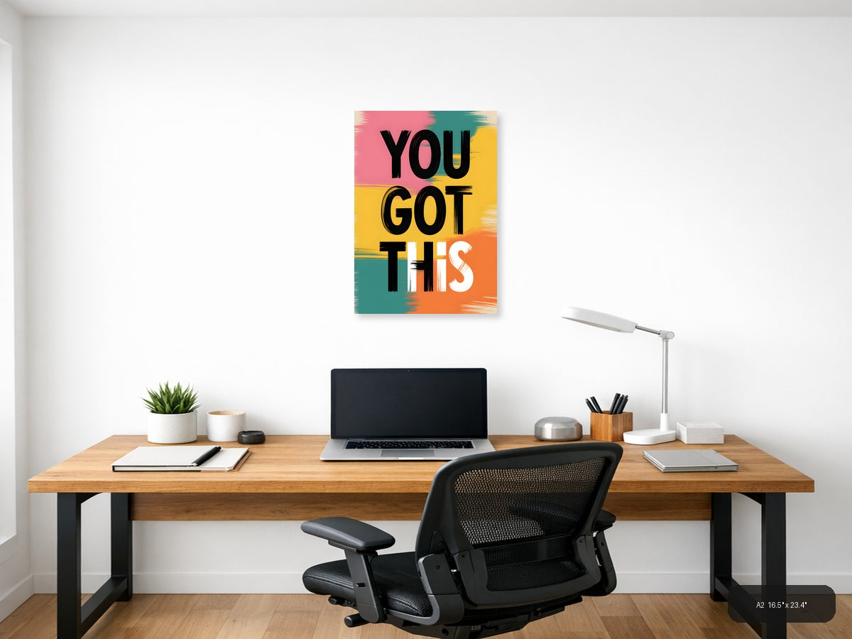 You Got This Motivational Abstract Colorblock Wall Art — A2 / Office