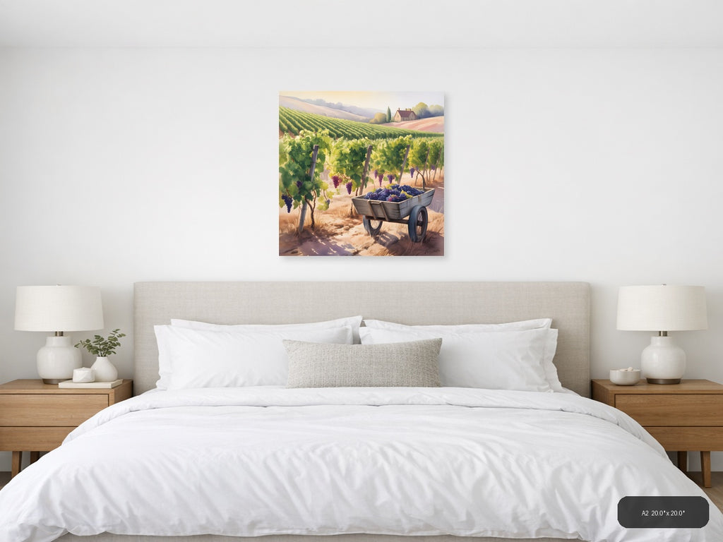 Vineyard Harvest Watercolor Wall Art — A2 / Bedroom