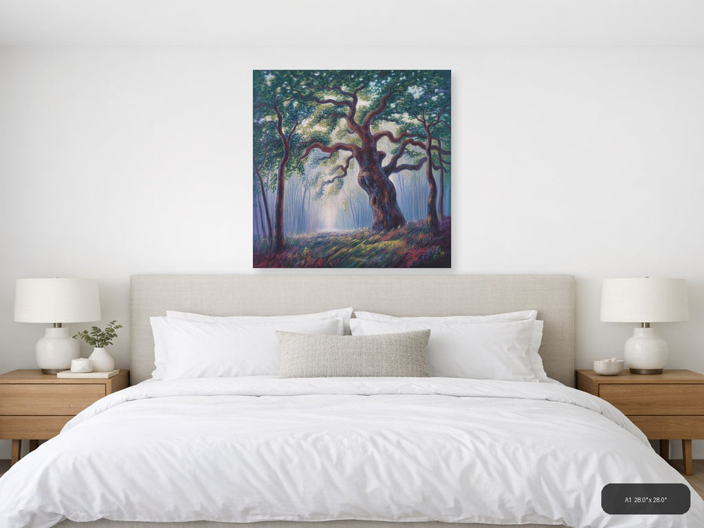 Ancient Forest Tree Landscape Abstract Wall Art — A1 / Bedroom