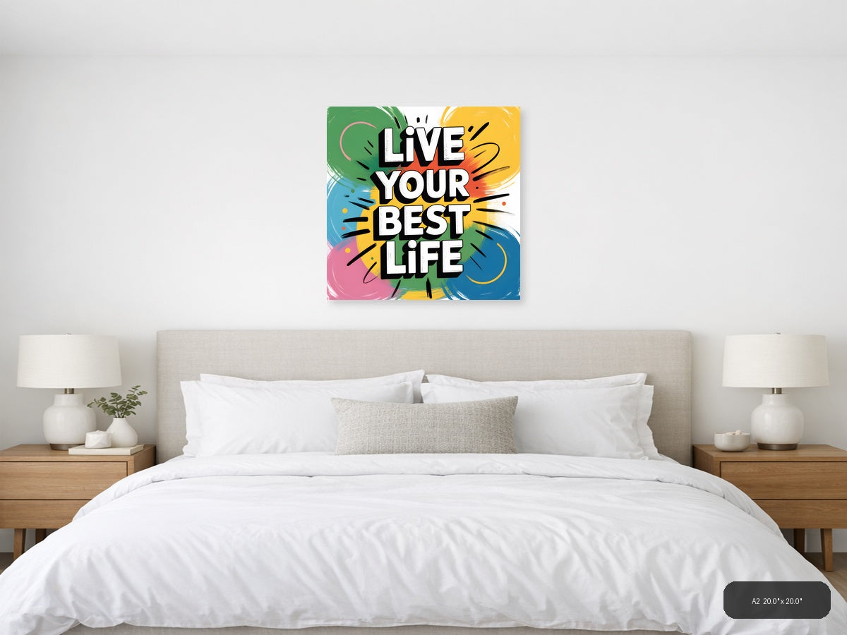 Live Your Best Life Abstract Colorful Wall Art — A2 / Bedroom