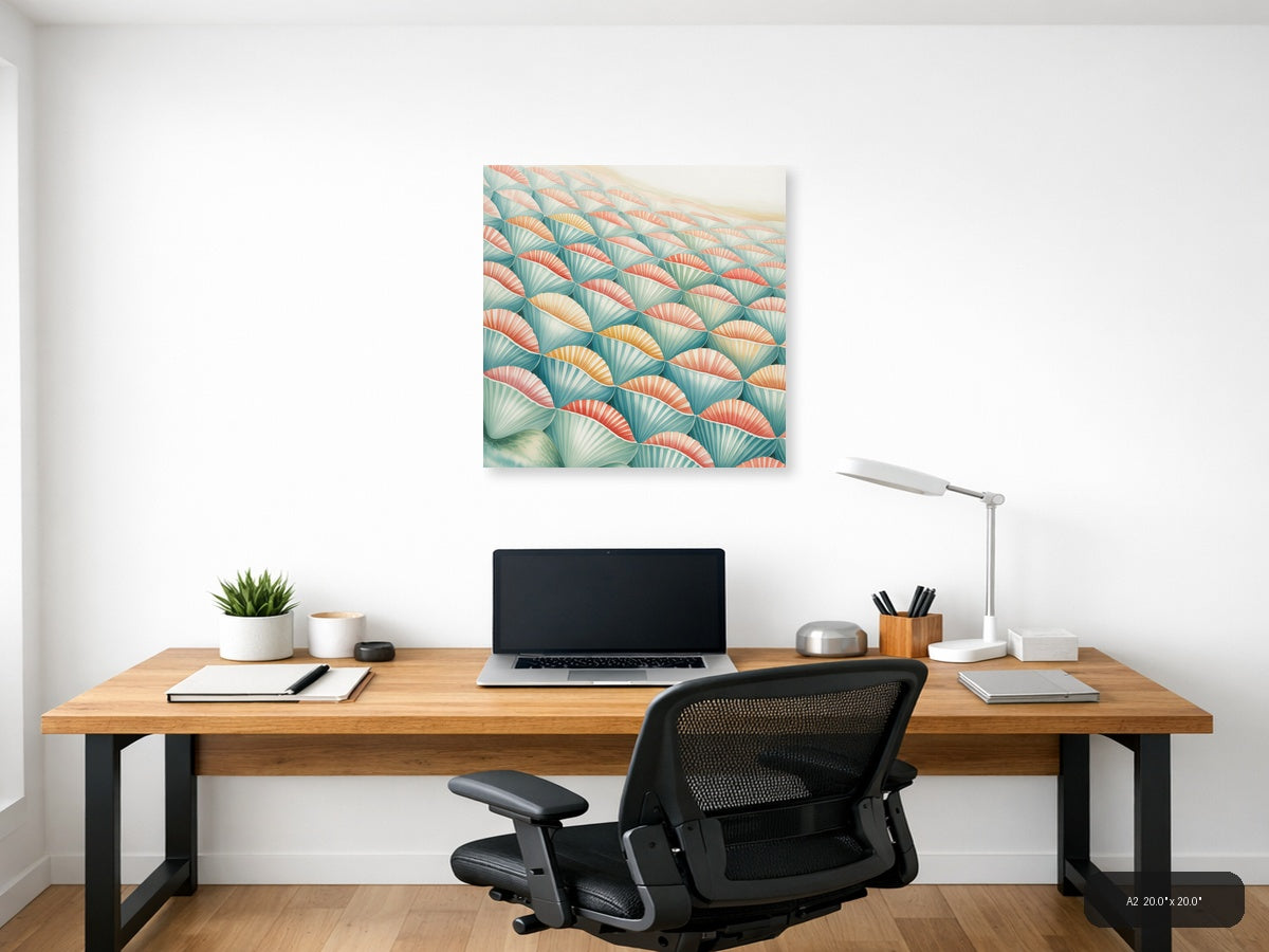 Tessellation — Watercolor (Square) Canvas Print | Watercolor Wall Art | A4 A3 A2 A1 — A2 / Office
