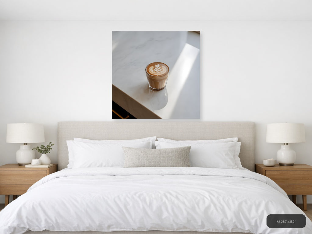 Minimalist Coffee Cup Latte Art Wall Art — A1 / Bedroom