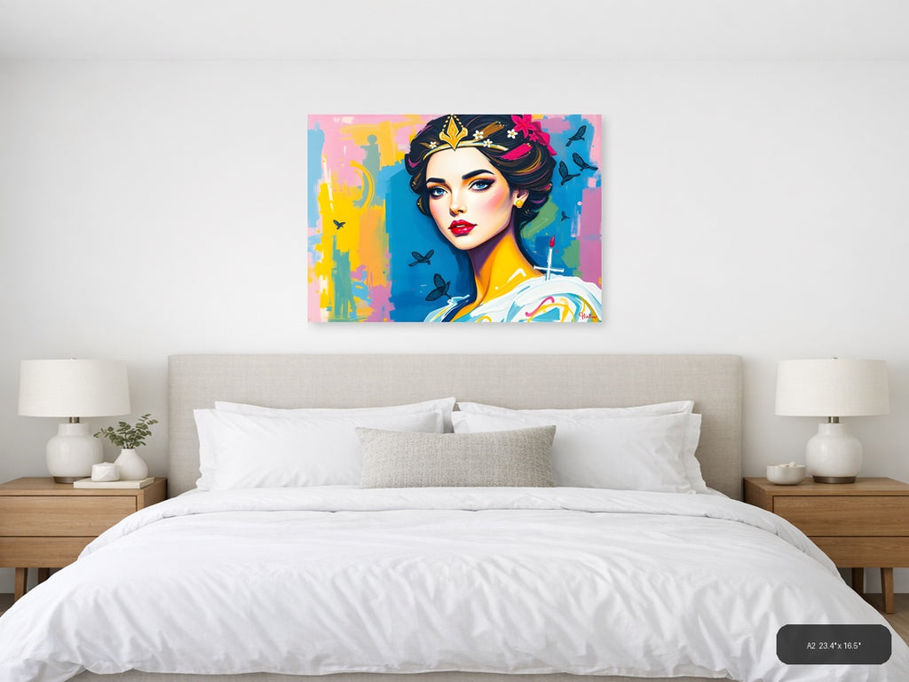 Colorful Pop Art Woman Portrait Abstract Wall Art — A2 / Bedroom