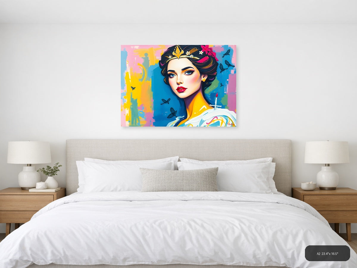 Colorful Pop Art Woman Portrait Abstract Wall Art — A2 / Bedroom