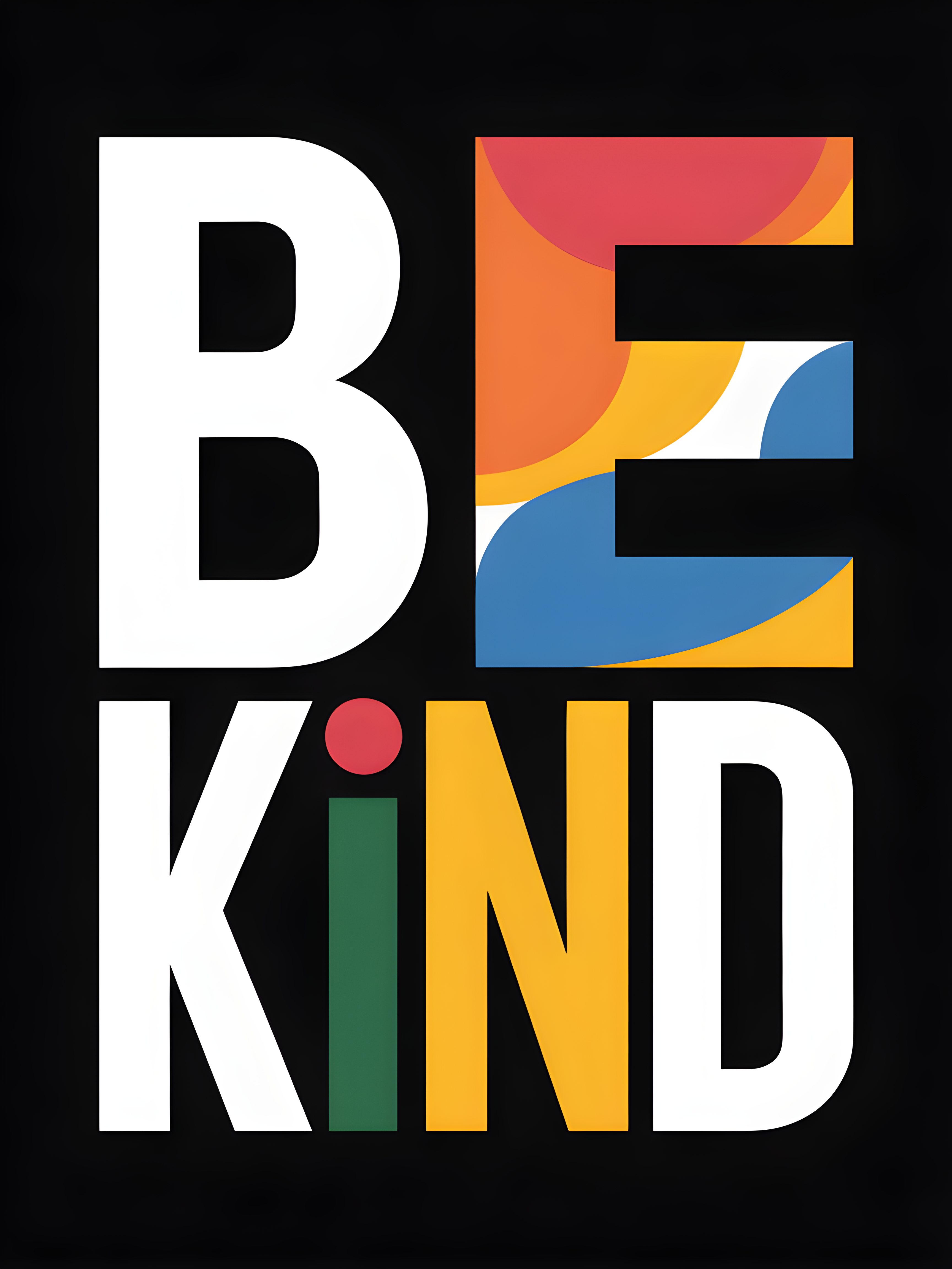 Be Kind Colorful Typography Photography Wall Art