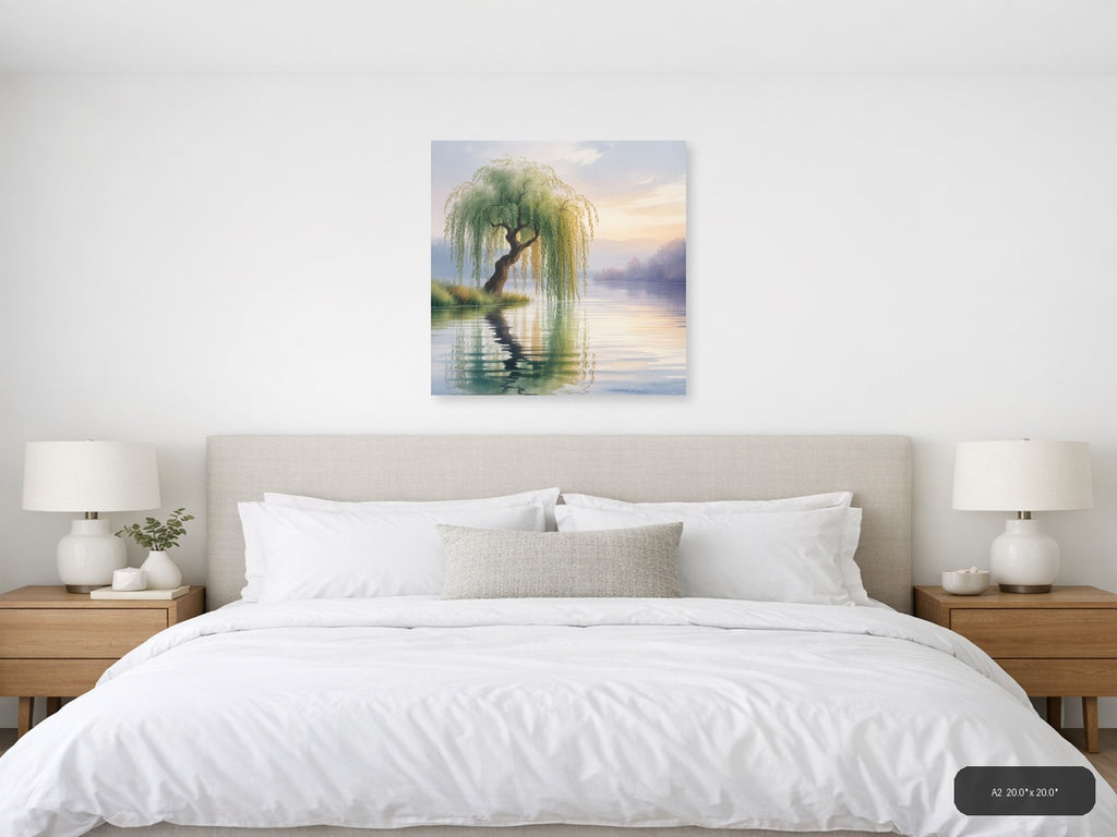 Mystical — Watercolor (Square) Canvas Print | Watercolor Wall Art | A4 A3 A2 A1 — A2 / Bedroom