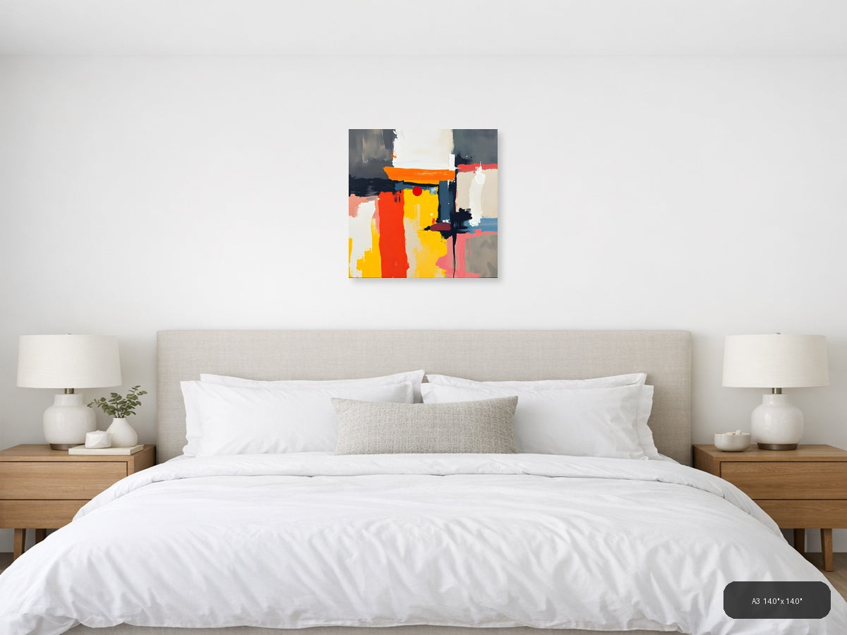Abstract Geometric Composition - Vibrant Modern Wall Art — A3 / Bedroom
