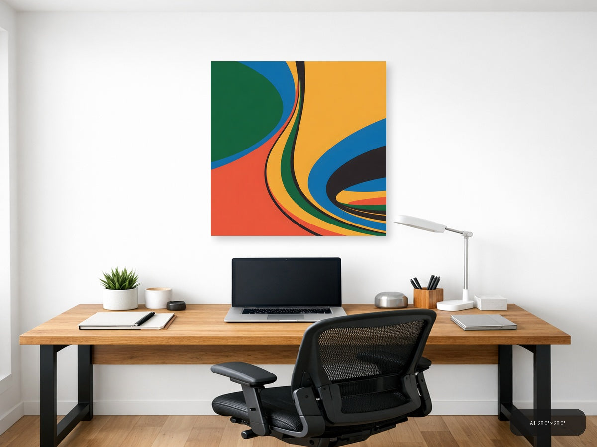 Colorful Abstract Wave Layers Photography Wall Art — A1 / Office