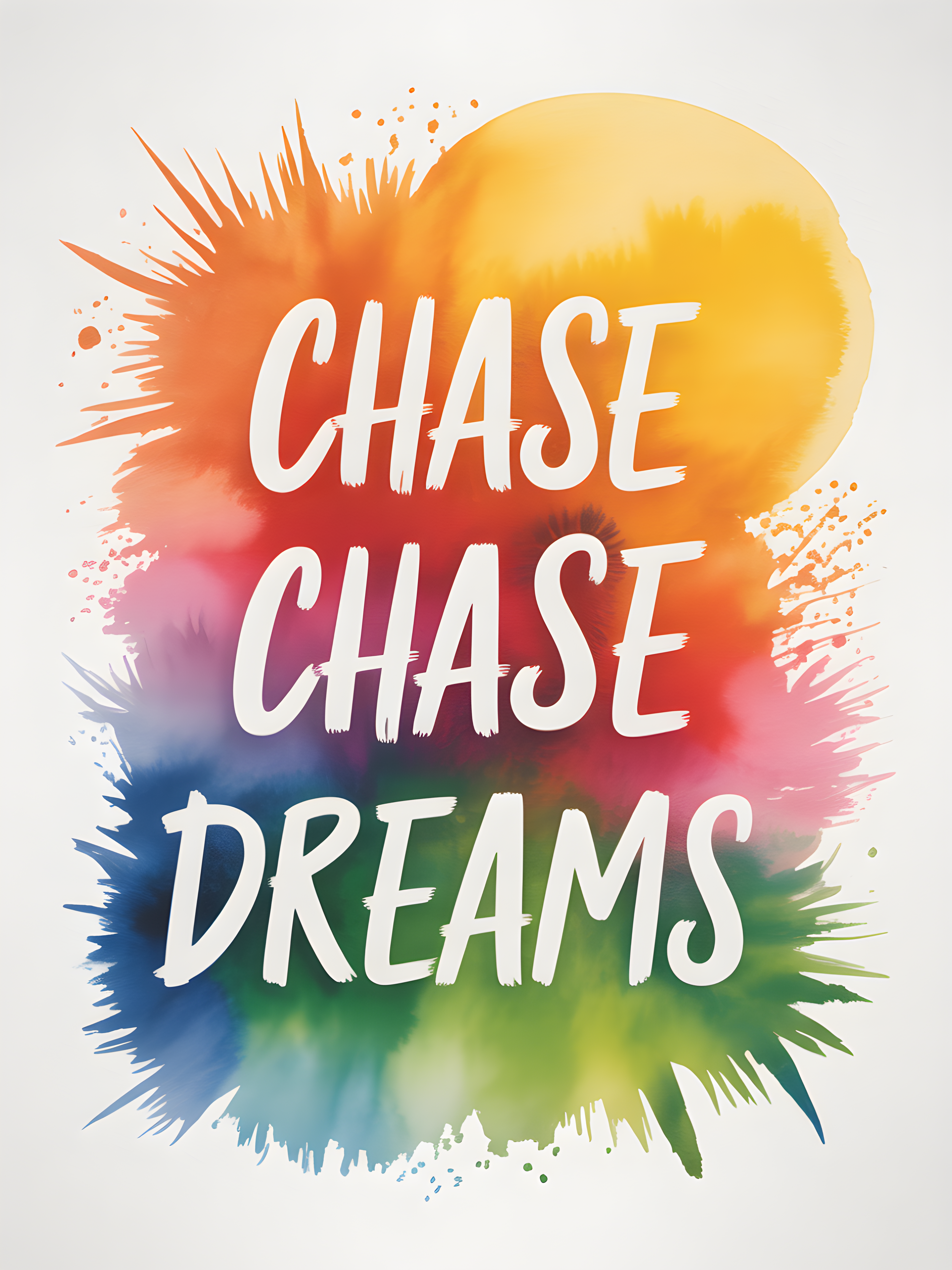 Chase Chase Dreams Watercolor Inspirational Wall Art