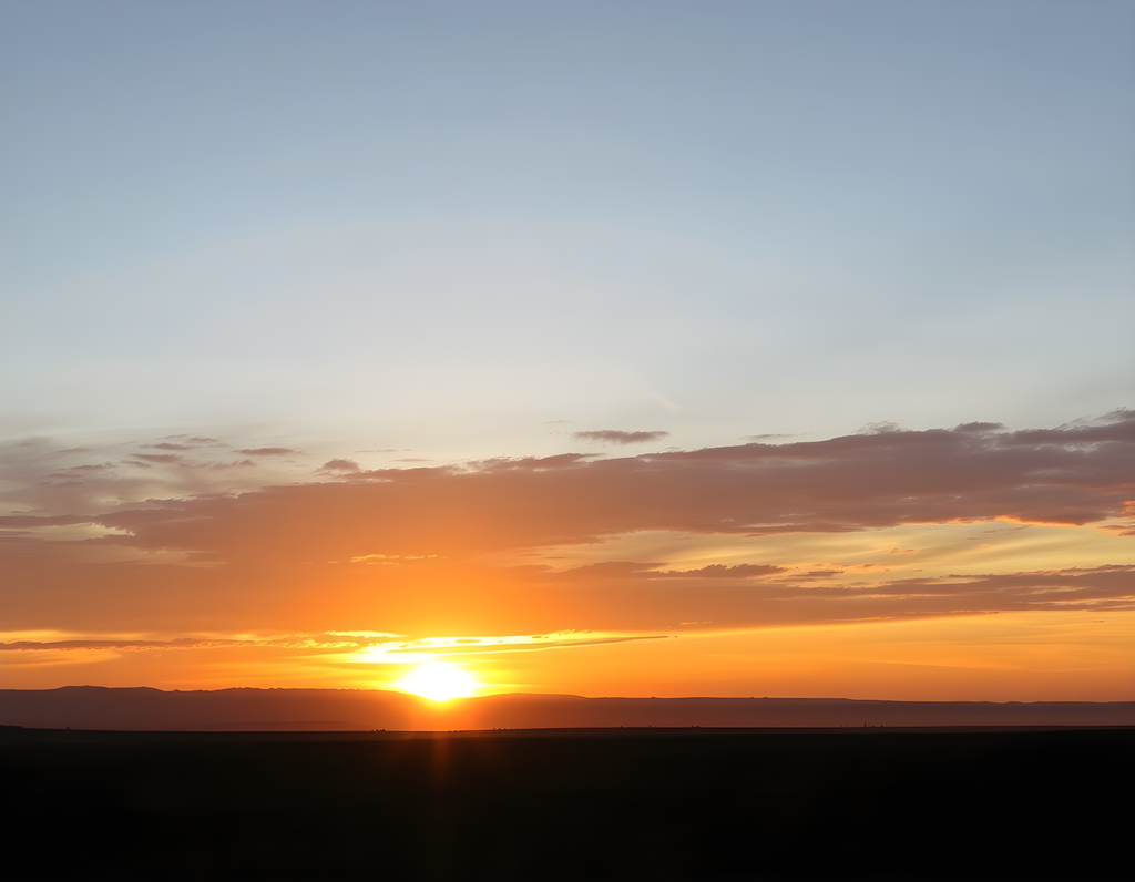Minimalist Golden Sunset Over Horizon Wall Art