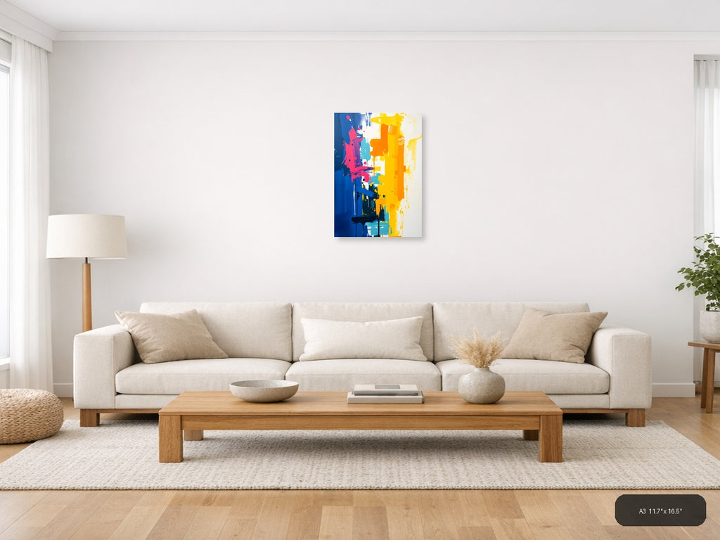 Bold Abstract Paint Splash Portrait Wall Art — A3 / Living Room