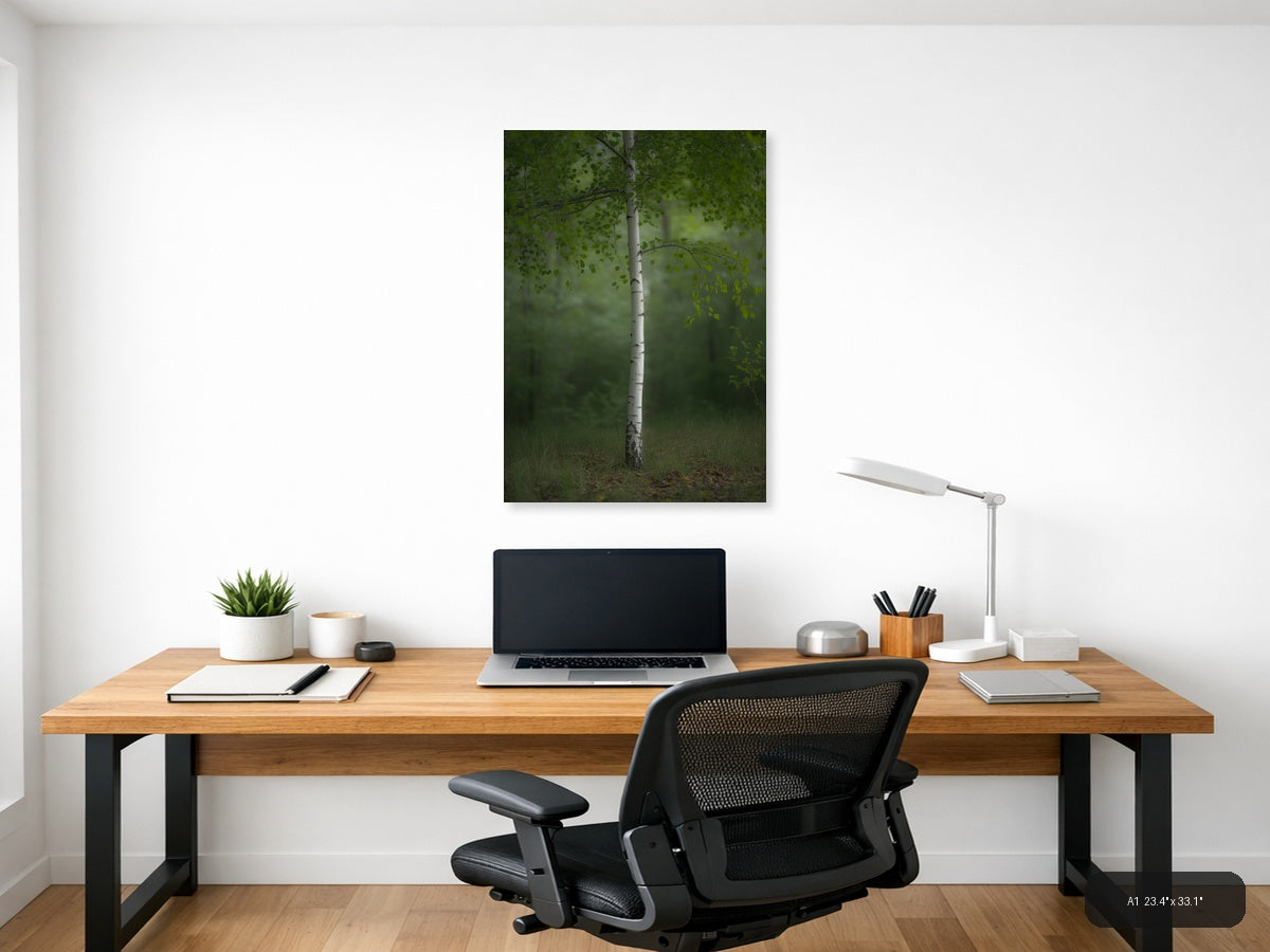 Forest Fog Photography — Minimalist (Portrait) Canvas Print | Minimalist Wall Art | A4 A3 A2 A1 — A1 / Office