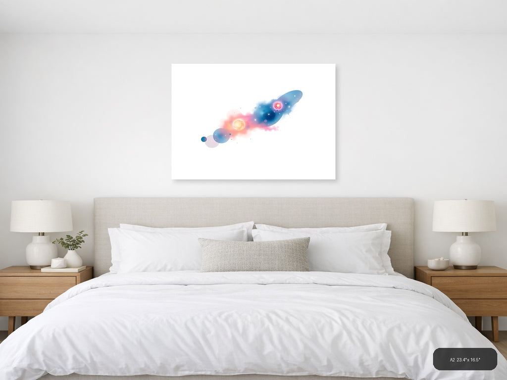 Minimalist Cosmic Galaxy Abstract Wall Art — A2 / Bedroom