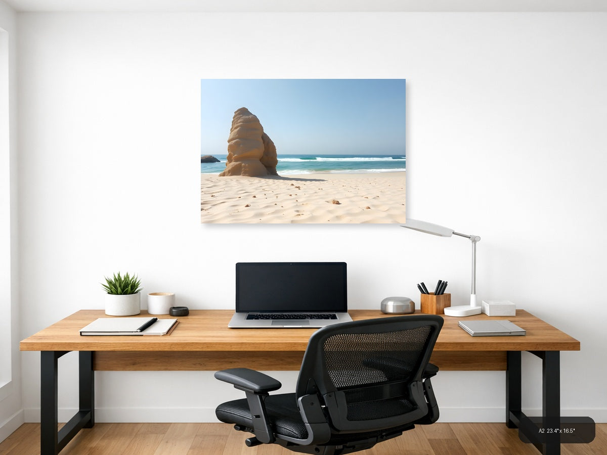Minimalist Beach Rock Formation Wall Art — A2 / Office