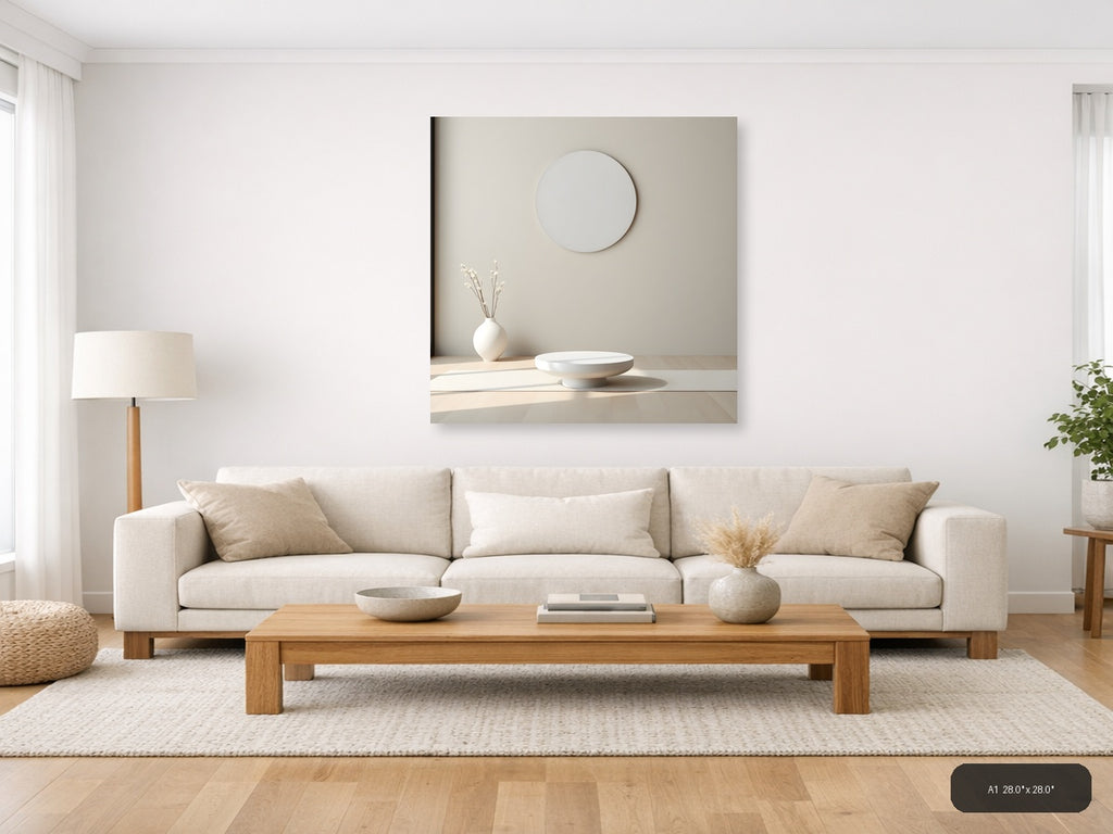 Minimalist Circle Mirror Reflection Wall Art — A1 / Living Room