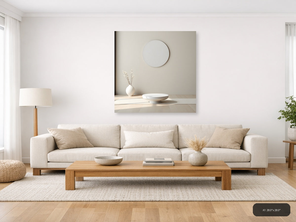 Minimalist Circle Mirror Reflection Wall Art — A1 / Living Room