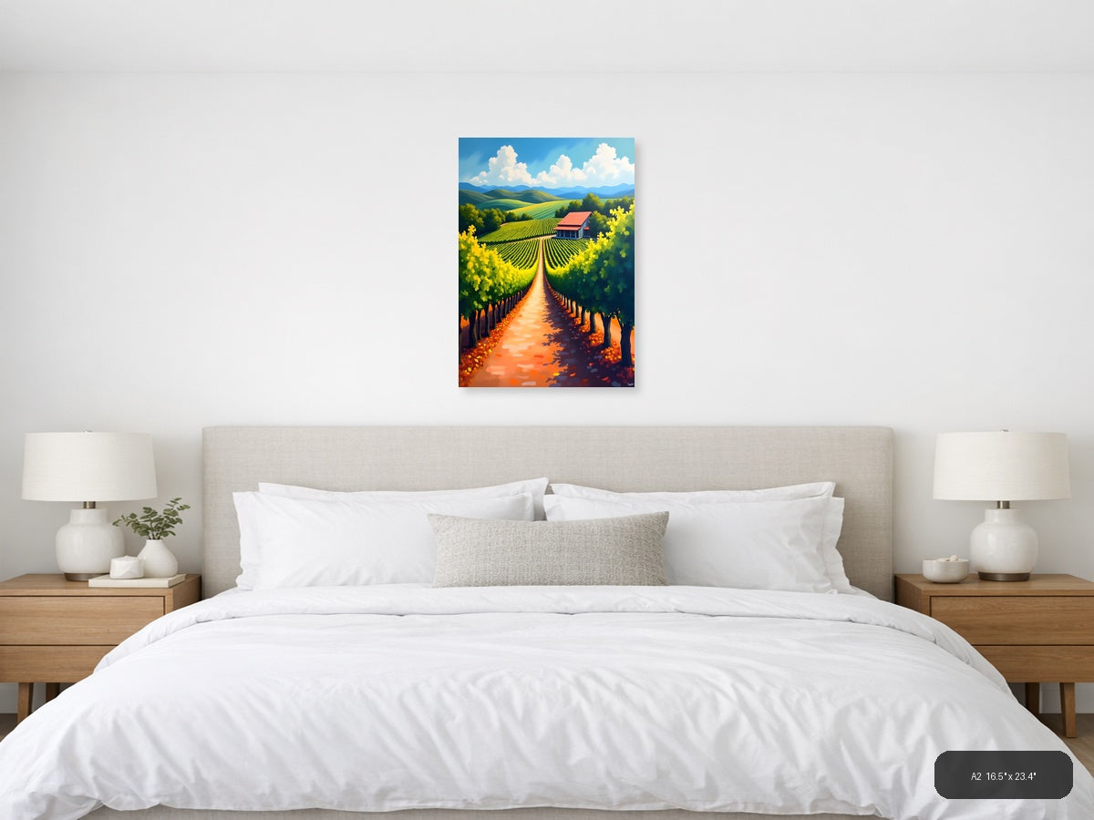 Vineyard Path Landscape Abstract Wall Art — A2 / Bedroom