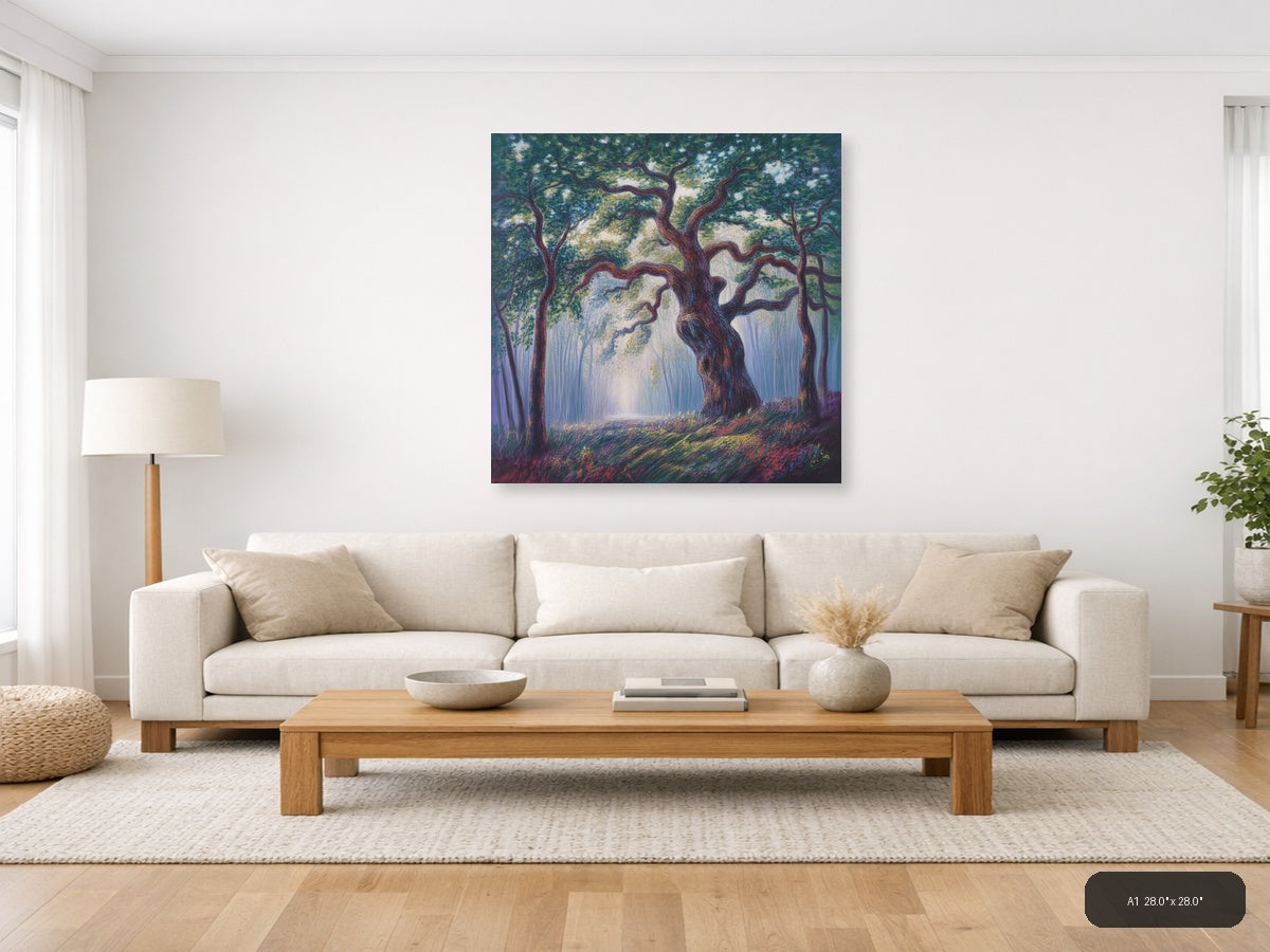 Ancient Forest Tree Landscape Abstract Wall Art — A1 / Living Room