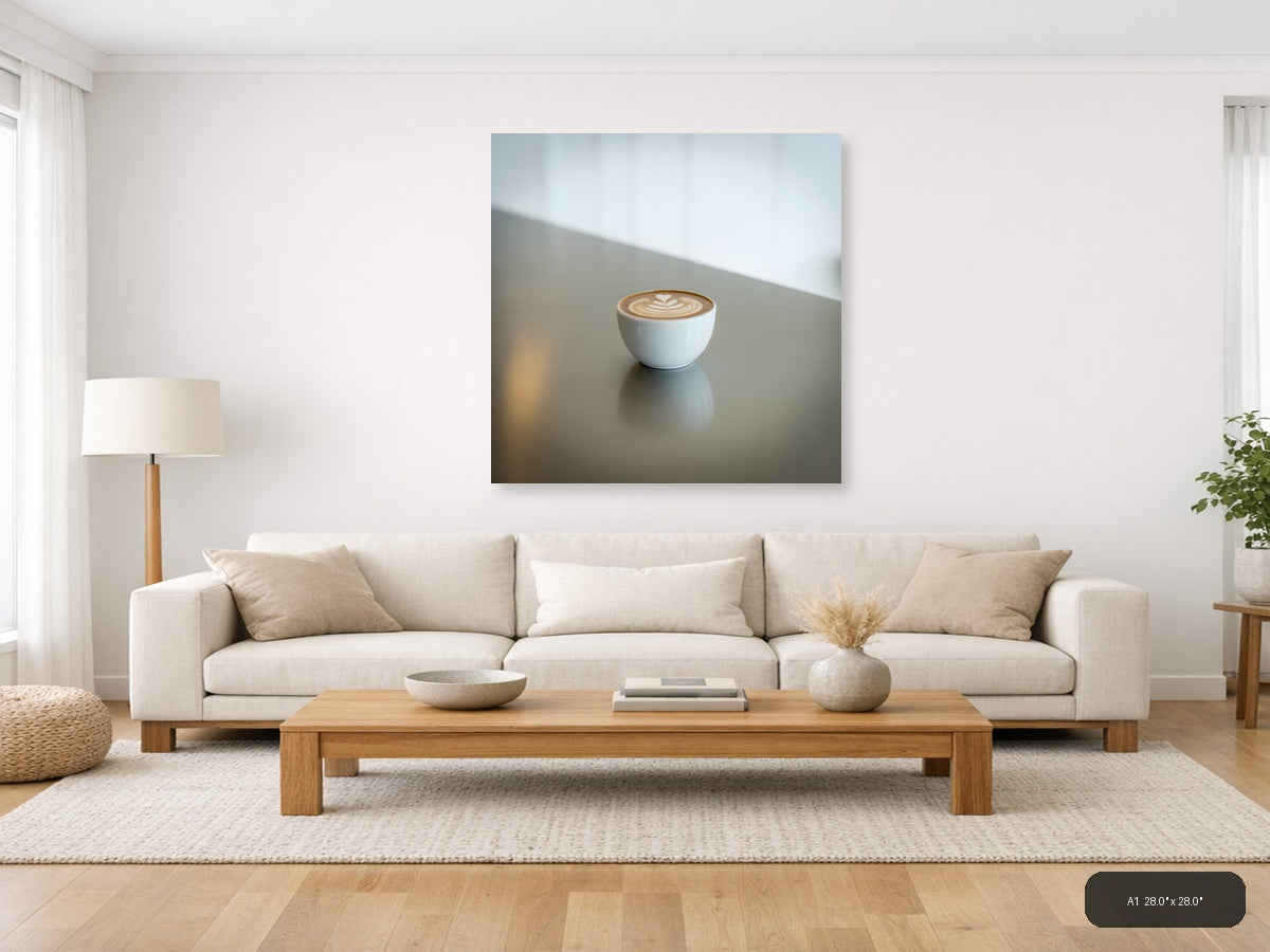 Minimalist Latte Art Coffee Cup Wall Art — A1 / Living Room
