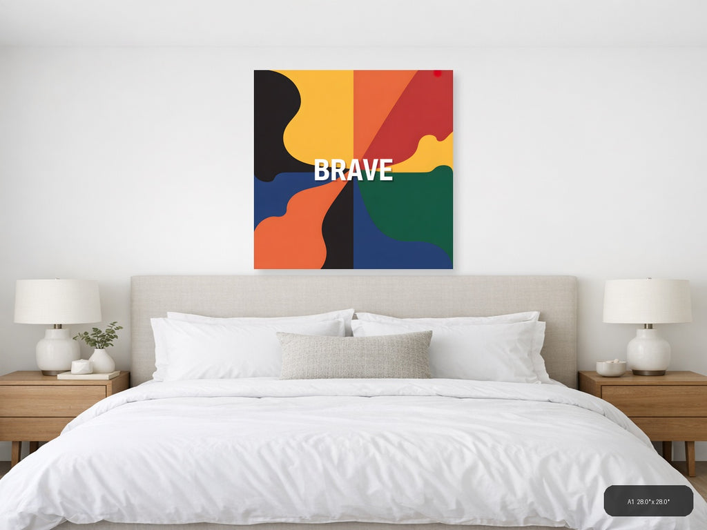 Brave Colorful Abstract Shapes Photography Wall Art — A1 / Bedroom