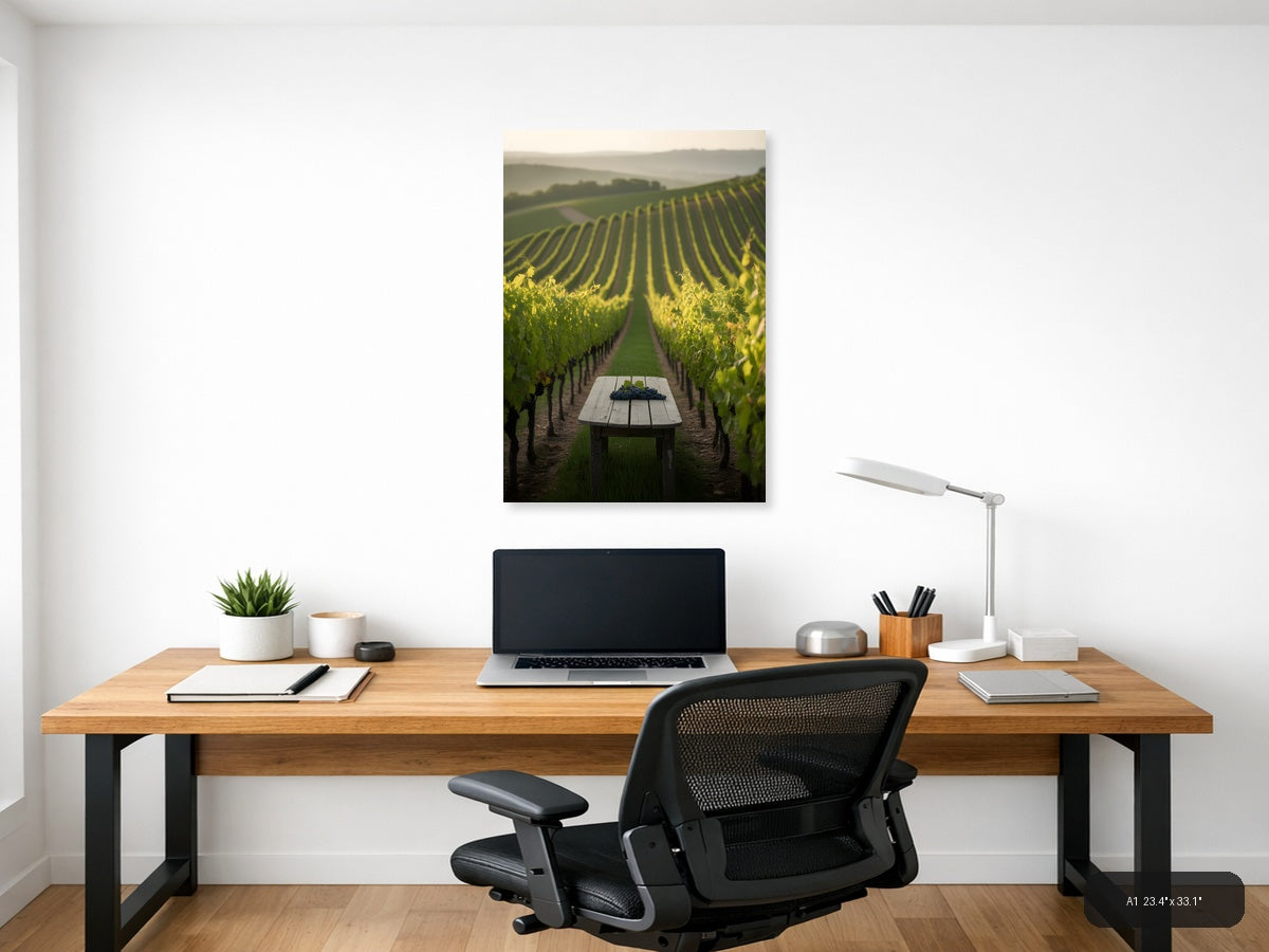 Vineyard Harvest Table Minimalist Wall Art — A1 / Office
